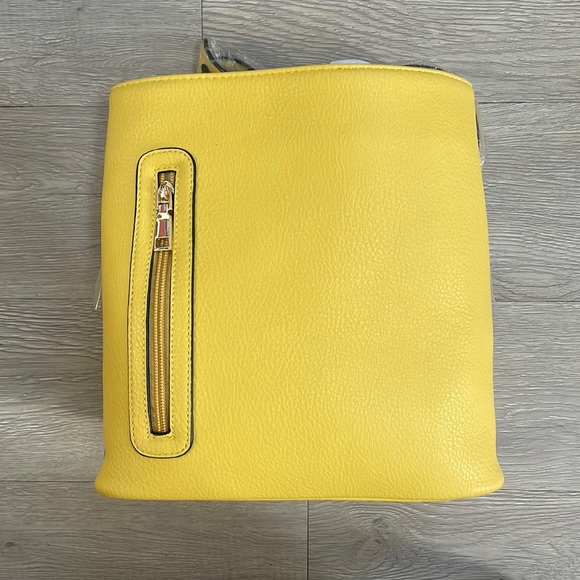 Madi Claire "Brook" Pebble Grain Shoulder Bag w/Adjustable Strap-SunflowerYellow - Picture 1 of 11